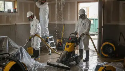 Burst pipe cleanup in Elk Grove, CA by water damage restoration team drying home interior