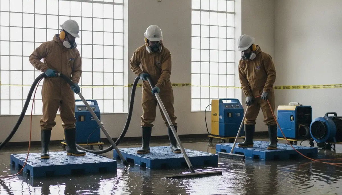 Emergency water removal team in Elk Grove, CA responding to home flooding and water damage