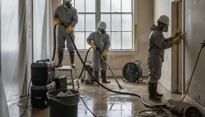 Water damage restoration crew cleaning flood damage in Elk Grove, CA home