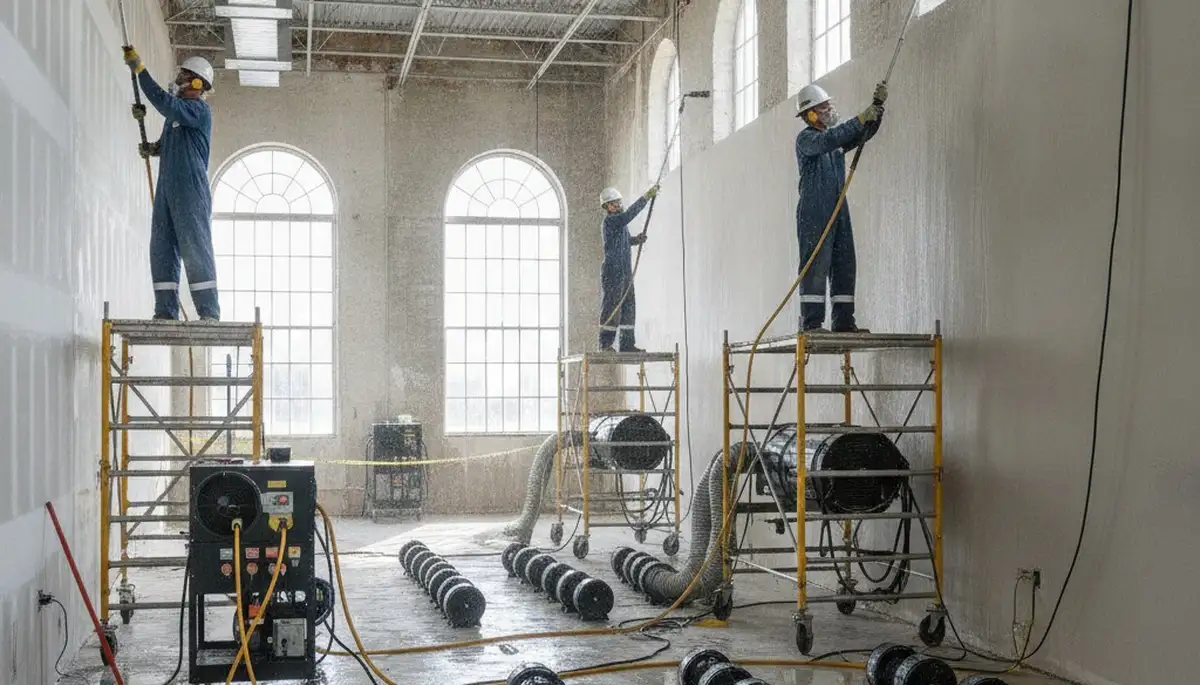 Structural drying equipment in Elk Grove, CA for water damage restoration in a home