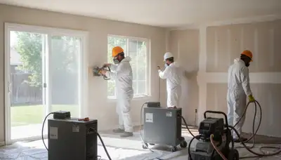 Water damage restoration team in Elk Grove, CA helping restore a home after flooding