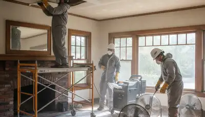 Water damage restoration team in Elk Grove, CA providing emergency cleanup and drying services