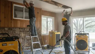 Water damage restoration team in Elk Grove, CA handling emergency cleanup and drying services